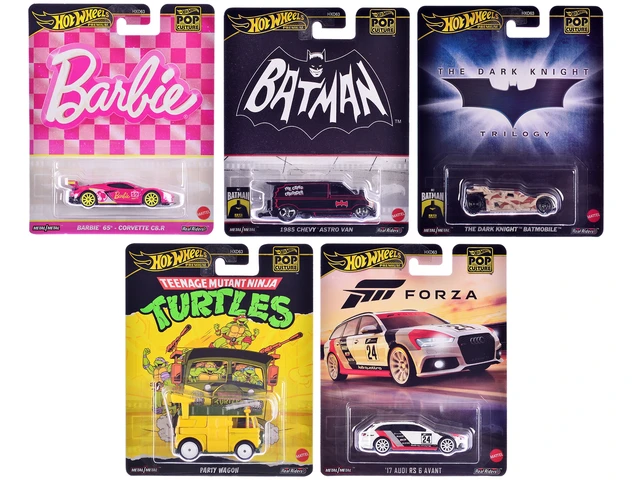 Alt view image 7 of 7 - "Pop Culture 2024" 5 piece Set E "Premium Series" Diecast Model Cars by Hot Wheels