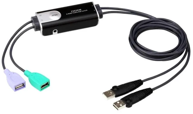 Alt view image 3 of 3 - ATEN 2-Port USB Boundless Cable KM Switch