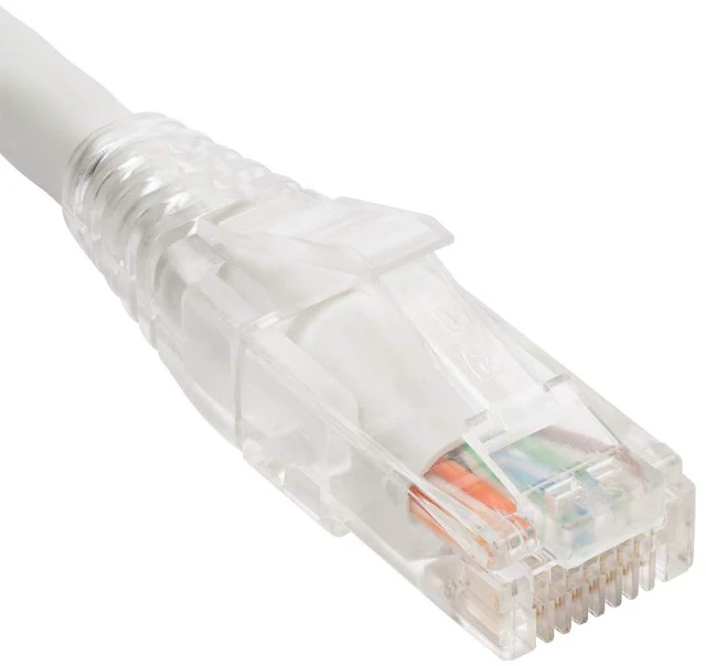 Main image of Cablesys 25 CAT5e Low Profile Clear Boot Patch Cord White