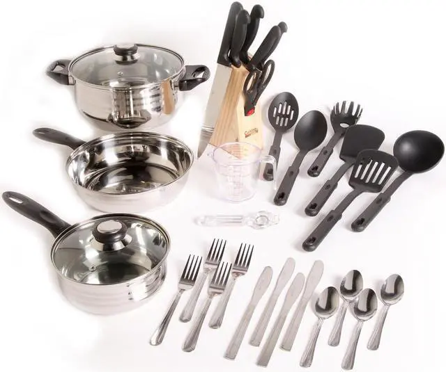 Alt view image 3 of 4 - Gibson Overseas 89117.32 Lybra Ss Cookware Set 32Pc