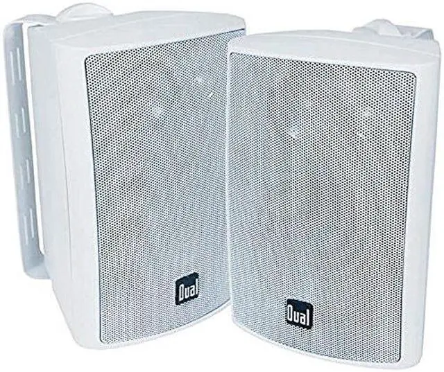 Alt view image 2 of 9 - Dual 4" 3-Way Indoor/Outdoor Speakers - White