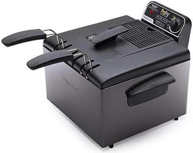 Alt view image 4 of 10 - PRESTO Dual Basket Deep Fryer, Black Stainless Steel (05489)