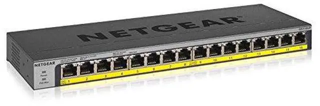 Alt view image 2 of 7 - NETGEAR 16-Port Gigabit Ethernet Unmanaged PoE+ Switch with FlexPoE (76W) | GS116LP