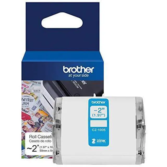 Alt view image 8 of 20 - Brother Genuine CZ-1005 continuous length ~ 2 (1.97") 50 mm wide x 16.4 ft. (5 m) long label roll featuring ZINK® Zero Ink technology - 1 31/32" Width x 16 13/32 ft Length - Zero Ink