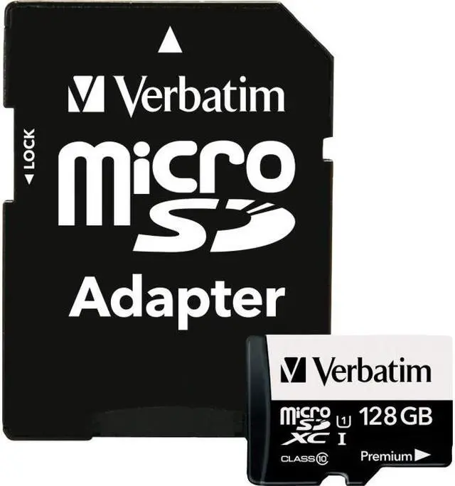 Alt view image 5 of 20 - Verbatim 128GB Premium microSDXC Memory Card with Adapter, UHS-I Class 10 - TAA Compliant - Class 10/UHS-I (U1) - 45 MB/s Read1 Pack