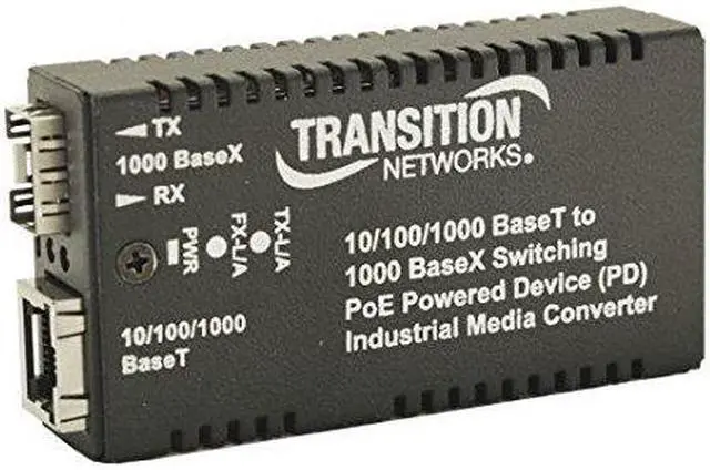 Alt view image 5 of 9 - Transition Networks Hardened Mini PD 10/100/1000 Bridging Media Converter