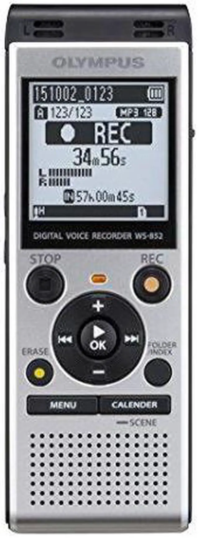Alt view image 5 of 20 - Olympus WS-852 Digital Voice Recorder, Silver, V415121SU000