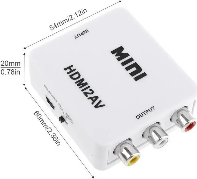 Alt view image 6 of 6 - Portable HDMI to AV Video Converter with 1080P Conversion Head Support Computer Connected TV Projector with Audio