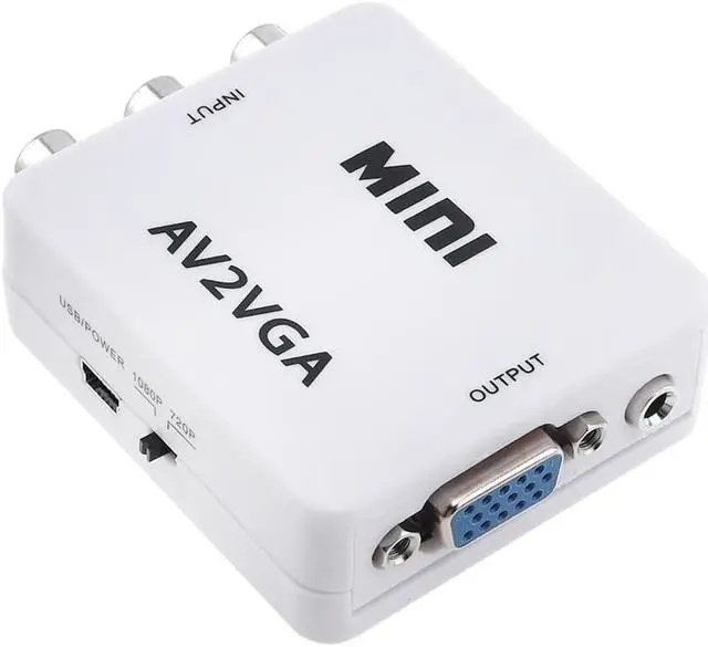 Alt view image 2 of 7 - Portable AV to VGA Video Converter with 1080P Conversion Head Support AV Enaled Devices to VGA Enaled Devices