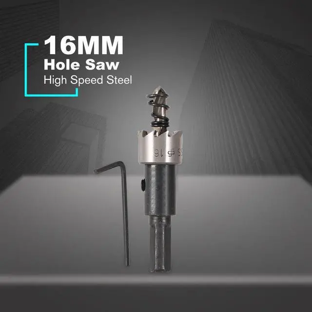 Alt view image 3 of 5 - 16MM Carbide Tip HSS Drill Stainless Steel Hole Saw Metal Wood Drilling Tool Hole Cut Tool For Installing Locks