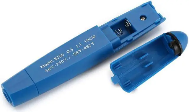 Alt view image 2 of 5 - DT-8250 Handheld Mini Non-Contact Infrared Thermometer IR Digital LCD Temperature Meter Pen for Industrial - Blue
