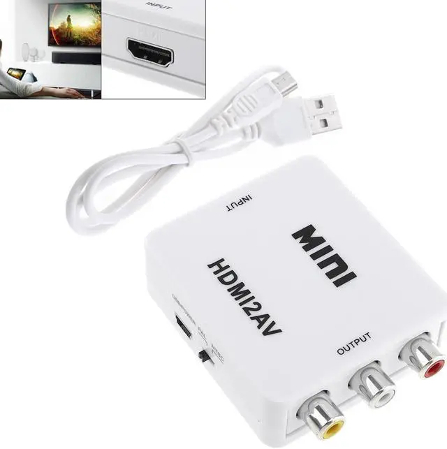 Main image of Portable HDMI to AV Video Converter with 1080P Conversion Head Support Computer Connected TV Projector with Audio