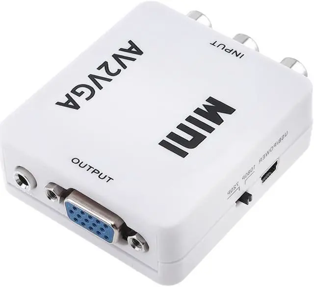 Alt view image 3 of 7 - Portable AV to VGA Video Converter with 1080P Conversion Head Support AV Enaled Devices to VGA Enaled Devices