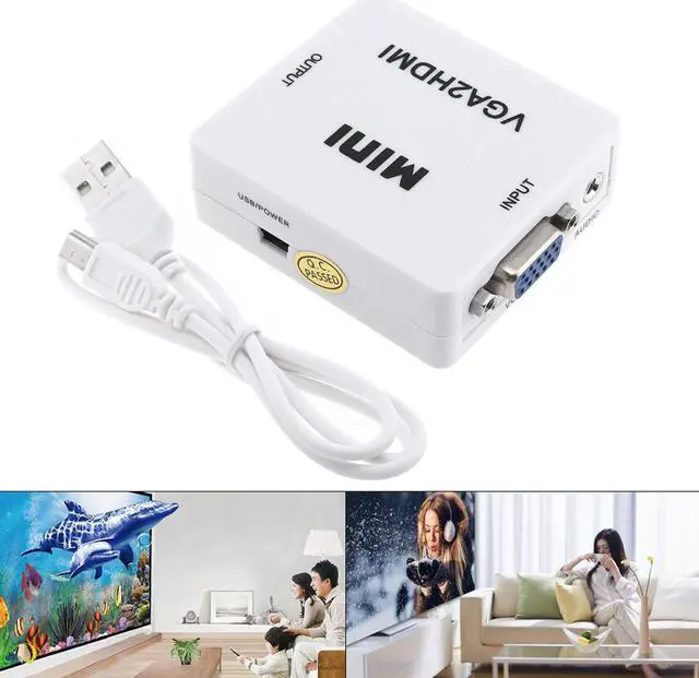 Main image of HD VGA to HDMI Converter with 1080P Conversion Head Support Computer Connected TV Projector with Audio