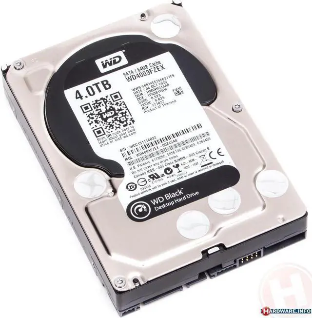 Alt view image 3 of 4 - WD WD4003FZEX Black WD4003FZEX 4 TB Hard Drive - 3.5" Internal - SATA (SATA/600)