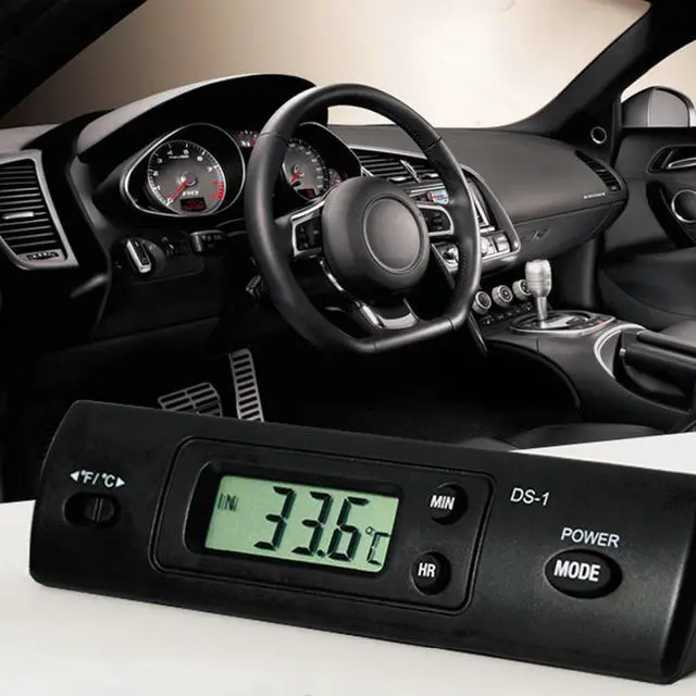 Alt view image 4 of 6 - High Quality Digital Thermometer Auto LCD Display In Out Clock for Car Aquarium Thermometer