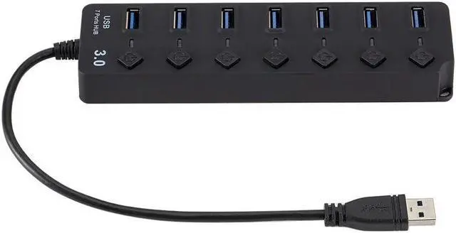 Alt view image 4 of 7 - USB 3.0 HUB Splitter 7 Ports with On/Off Switches High Speed 5Gbps Micro Multiple USB Port Expander for PC Computer