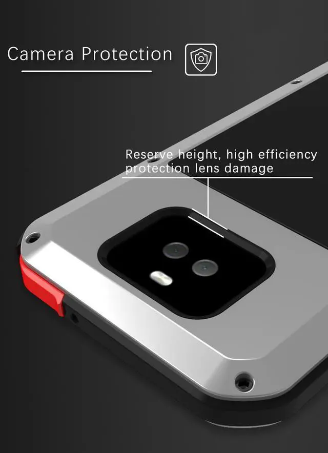 Alt view image 6 of 7 - Love Mei Aluminum Metal Armor For Sony Xperia 10 Plus Shockproof Dirtproof Full Body Heavy Duty Case For Sony Xperia 10 Plus Cover (White)