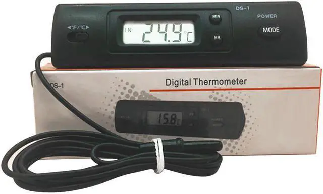 Alt view image 3 of 6 - High Quality Digital Thermometer Auto LCD Display In Out Clock for Car Aquarium Thermometer