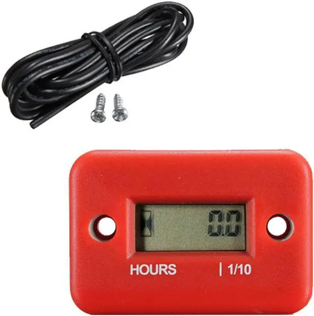 Main image of 1pcs New Inductive Digital Hour Meter Waterproof LCD Display for Bike Motorcycle ATV Snowmobile Marine Boat Ski Dirt Gas Engine - Red