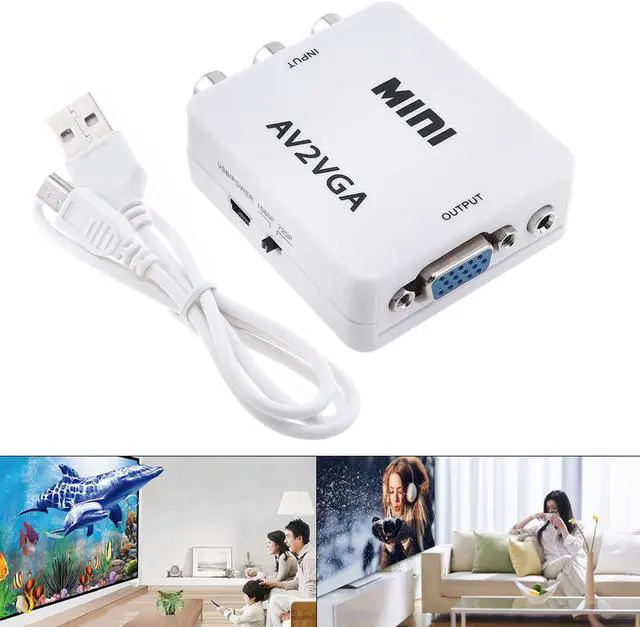 Main image of Portable AV to VGA Video Converter with 1080P Conversion Head Support AV Enaled Devices to VGA Enaled Devices