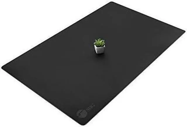 Alt view image 3 of 5 - SIIG Large Artificial Leather Smooth 22" Rectangle Desk Mat Protector - Black