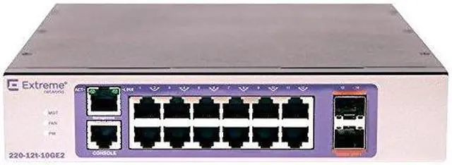 Alt view image 5 of 9 - Extreme Networks - 16560 - Extreme Networks 220-12t-10GE2 Layer 3 Switch - 12 x Gigabit Ethernet Network, 2 x 10 Gigabit
