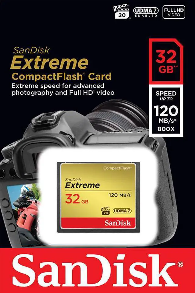 Alt view image 4 of 12 - SanDisk Extreme SDCFXSB-032G-G46 32GB CompactFlash Memory Card
