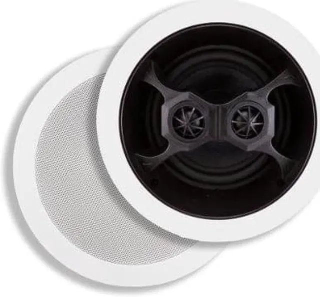 Alt view image 4 of 15 - Monoprice 100W 6.5" 3 Way Glass Composite Stereo In-Ceiling Speaker White 104619