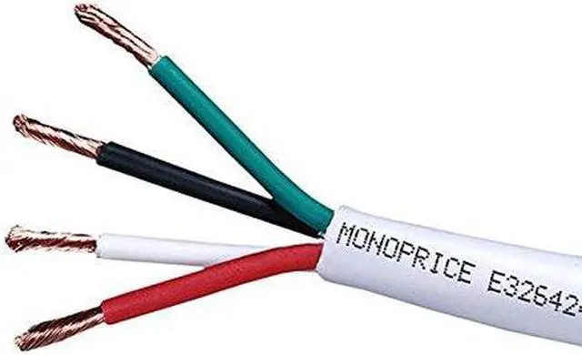 Alt view image 2 of 4 - Monoprice Access Series 14 Gauge AWG CL2 Rated 4 Conductor Speaker Wire / Cable - 250ft Fire Safety In Wall Rated, Jacketed In White PVC Material 99.9% Oxygen-Free Pure Bare Copper