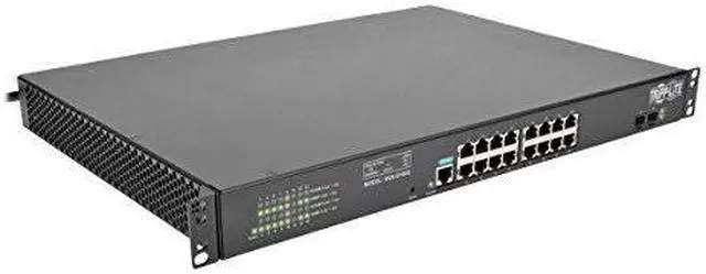 Alt view image 8 of 11 - Tripp Lite 16-Port Gigabit Ethernet Switch L2 Managed W/ 8-Outlet Pdu 120V