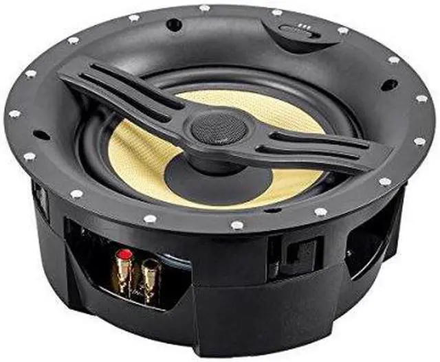 Alt view image 7 of 15 - Monoprice 2-Way Aramid Fiber Back Ceiling Speakers - 8 Inch - Black With Covered Crossover (Pair), Removable And Paintable Grille