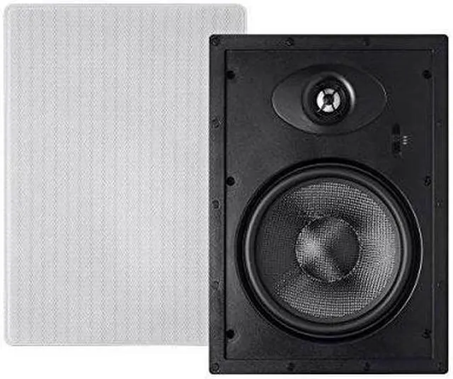 Alt view image 3 of 11 - Monoprice Alpha 2-Way Carbon Fiber In-Wall Speakers - 8 Inch (Pair) With Paintable Magnetic Grille