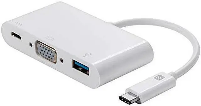 Alt view image 5 of 13 - Monoprice USB-C VGA Multiport Adapter - White, With USB 3.0 Connectivity & Mirror Display Resolutions Up To 1080p @ 60hz - Select Series
