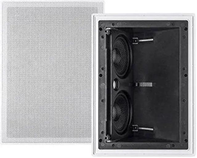 Alt view image 3 of 20 - Monoprice 2-way Carbon Fiber In-Wall Surround Speaker - Dual 5.25 Inch (Single) Vari-Angled With Paintable Grille - Alpha Series
