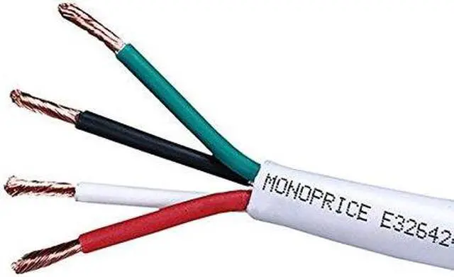Alt view image 3 of 12 - Monoprice Access Series 16 Gauge AWG CL2 Rated 4 Conductor Speaker Wire / Cable - 250ft Fire Safety In Wall Rated, Jacketed In White PVC Material 99.9% Oxygen-Free Pure Bare Copper