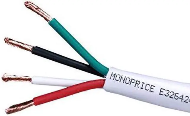Main image of Monoprice Speaker Wire, CL2 Rated, 4-Conductor, 16AWG, 1000ft, White