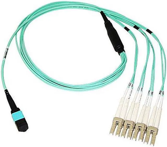 Alt view image 2 of 3 - AXIOM MPO FEMALE TO 4 LC MULTIMODE OM4 50/125 FIBER OPTIC BREAKOUT CABLE - 9M