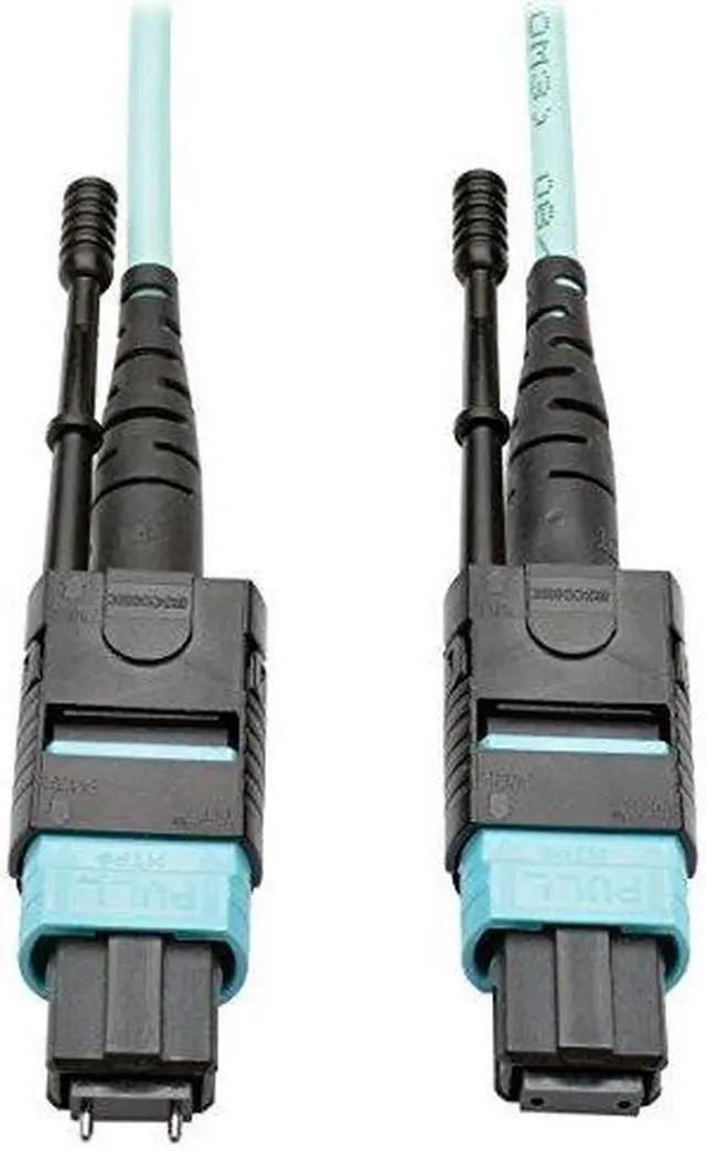 Alt view image 3 of 9 - Tripp Lite N842-05M-12-MF 16 ft. MTP/MPO Multimode Patch Cable, 12 Fiber, 40 GbE, 40 GBASE-SR4, OM3 Plenum-Rated (M/F), Aqua, 5 m (16 ft.)