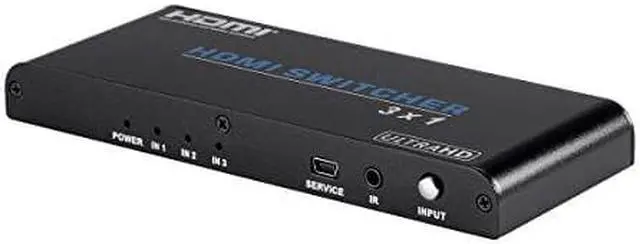 Alt view image 3 of 14 - Monoprice Blackbird 4K 3x1 HDMI 2.0 Slim Switch - Black |4k @ 60Hz, HDCP 2.2 Compliant, HDR, Dolby TrueHD Support And IR Remote Control