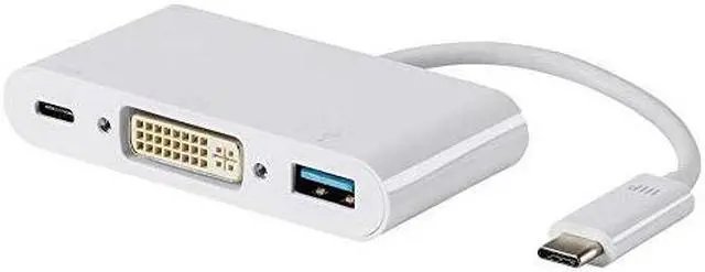Alt view image 6 of 9 - Monoprice USB-C DVI Multiport Adapter - White, With USB 3.0 Connectivity & Mirror Display Resolutions Up To 1080p @ 60hz - Select Series
