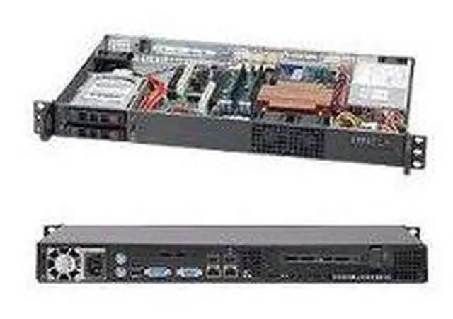 Alt view image 5 of 7 - Supermicro CSE-510T-203B Supermicro Case CSE-510T-203B 1U High-Efficiency Low Noise 2.5inch Drive Bay 200W Black