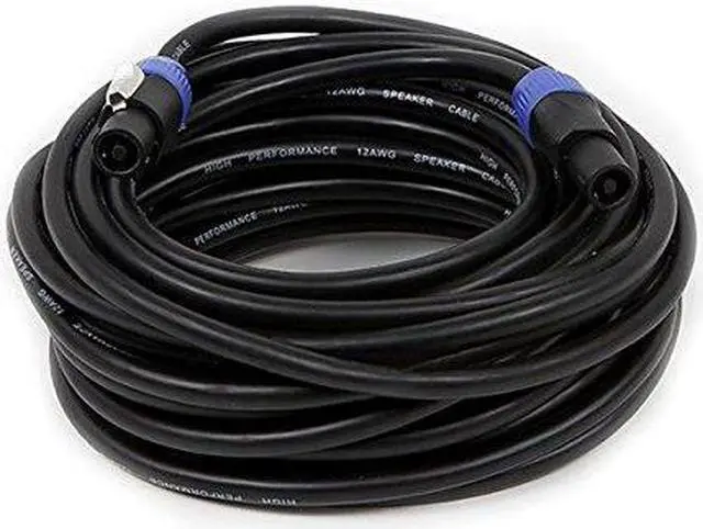 Alt view image 2 of 10 - Monoprice Pro Audio Cable - 50 Feet - Black | 2-conductor NL4 Female to NL4 Female Speaker Twist Connector Cable, 12AWG With Spring-Loaded Lock