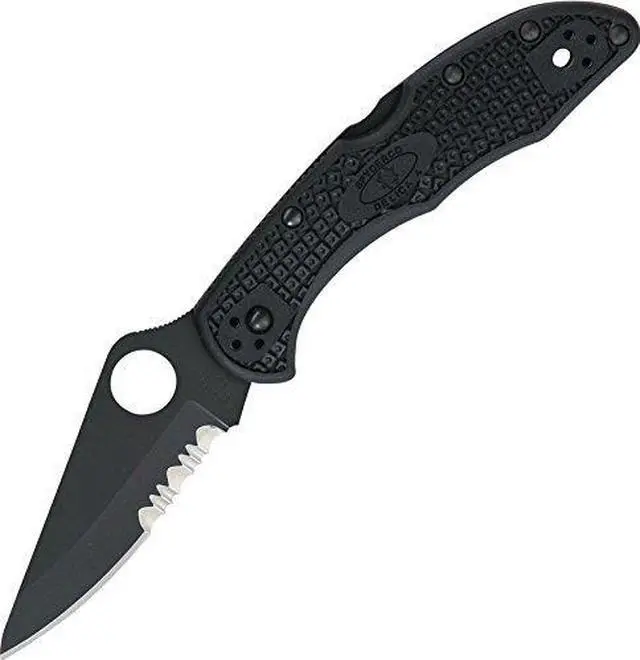 Alt view image 9 of 13 - Spyderco Delica4 Folder Knife 2.9" Partial Titanium Carbonitride Vg10 SS 499Ssg1