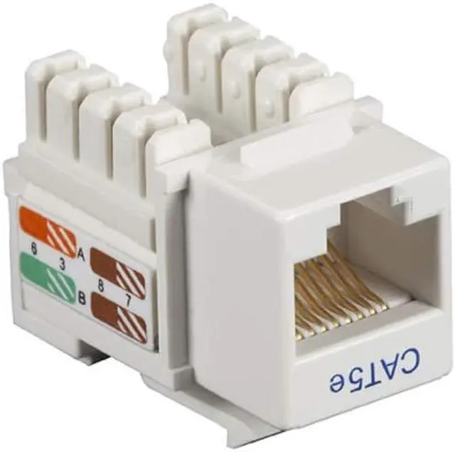 Alt view image 3 of 3 - Black Box CAT5EJ-WH-25PAK Connect CAT5e Keystone Jack - Unshielded, RJ-45, White, 25-Pack