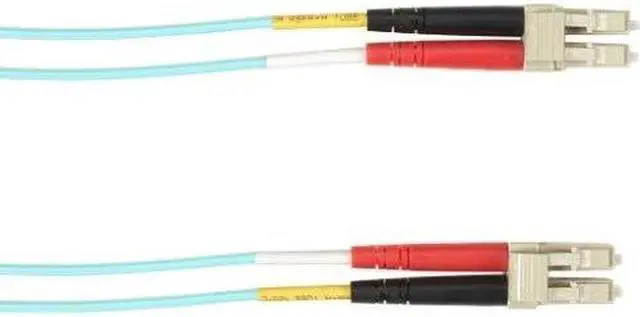 Main image of Black Box FOCMP10-008M-LCLC-AQ 8m (26.3ft) LC-LC Aqua OM3 MM Fiber Patch Cable INDR Zip OFNP