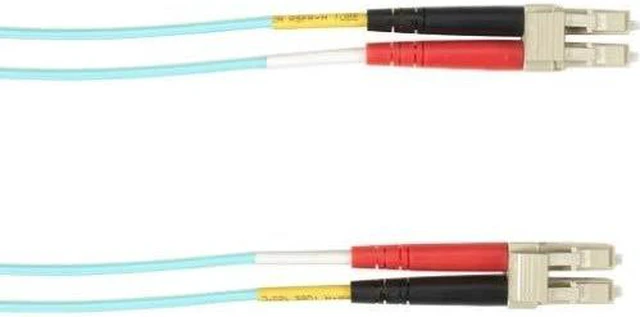 Main image of Black Box FOCMP10-004M-LCLC-AQ 4m (13.1ft) LC-LC Aqua OM3 MM Fiber Patch Cable INDR Zip OFNP