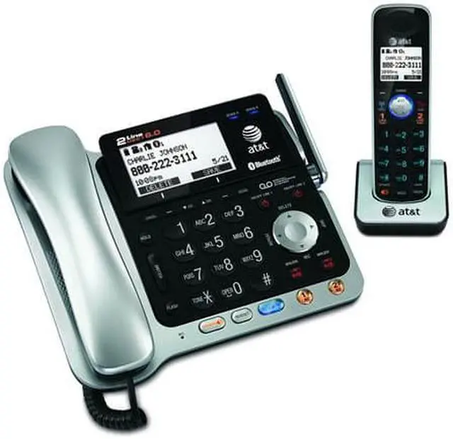Alt view image 2 of 9 - AT&T TL86109 AT&T CORDED/CORDLESS PHONE