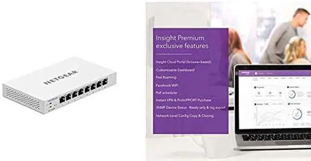 Alt view image 2 of 4 - NETGEAR 8-port PoE Gigabit Ethernet Smart Switch with Insight Cloud Management (GC108P) - Managed with 8 x PoE+ @ 64W