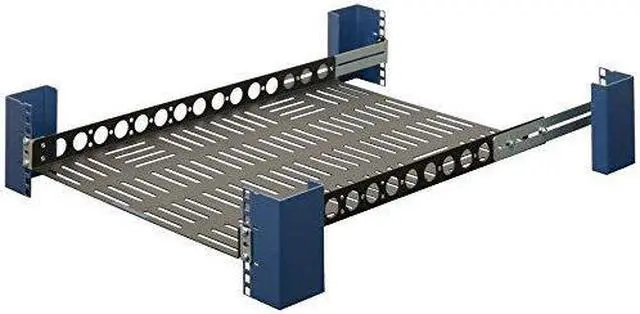 Alt view image 6 of 12 - RackSolutions 1U Light Duty Fixed Shelf 24in Depth - US Steel Construction, 100 lbs Capacity, Anti-Slip Mat, Adjustable Mounting Depth - OEM